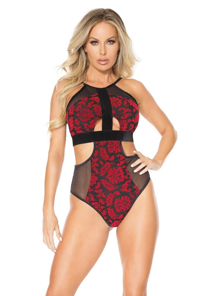 Coquette - 20306 - Halter Teddy - Red/Black - OS - Stag Shop