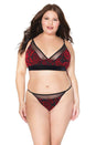 Coquette - 20307 Plus - Bra & Panty Set - Red/Black - OSXL - Stag Shop