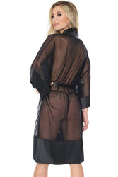 Coquette - 20310 - Sheer Kimono - Black - OS - Stag Shop