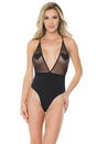 Coquette - 20311 - Crotchless Teddy - Black - OS - Stag Shop
