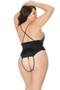 Coquette - 20311X - Plus Size Crotchless Teddy - Black - OS/XL - Stag Shop