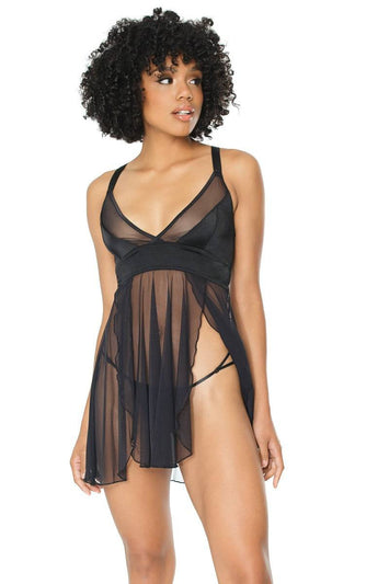 Coquette - 20312 - Babydoll & G-String Set - Black - OS - Stag Shop