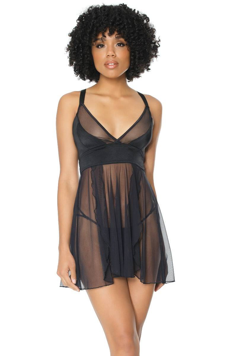 Coquette - 20312 - Babydoll & G-String Set - Black - OS - Stag Shop