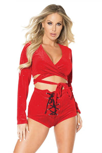 Thumbnail for Coquette - 20316 - Crop Top - Red/White - OS - Stag Shop