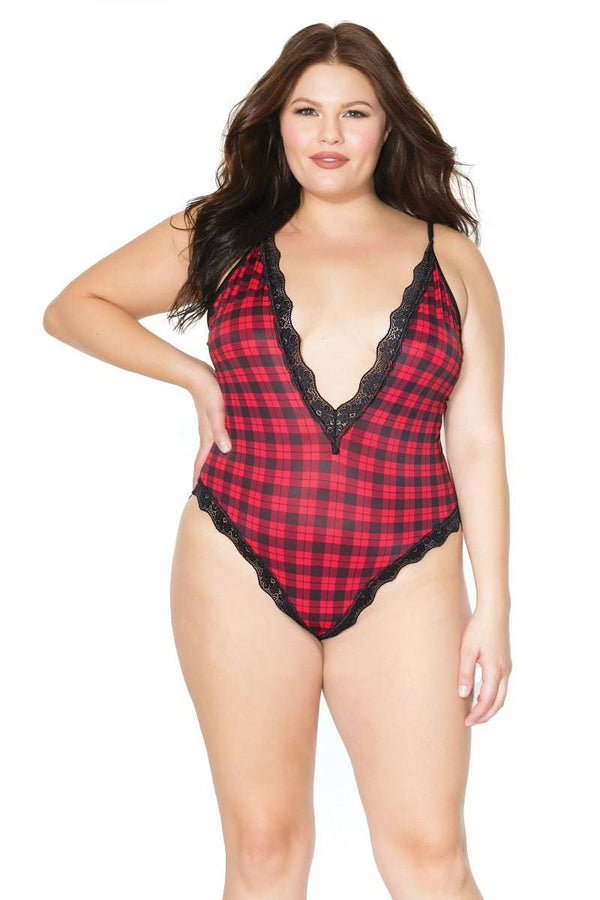Coquette - 20320 Plus - Teddy - Red/Black - OSXL - Stag Shop