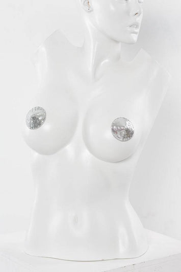 Coquette - 20327 - Sequin Pasties - Silver - Stag Shop