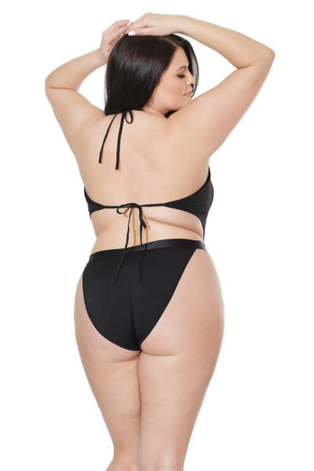 Coquette - 20401 Plus - High Cut Teddy - Black - OSXL - Stag Shop