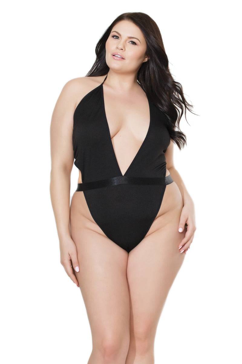 Coquette - 20401 Plus - High Cut Teddy - Black - OSXL - Stag Shop