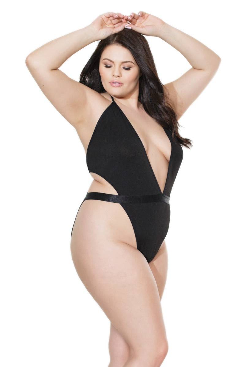 Coquette - 20401 Plus - High Cut Teddy - Black - OSXL - Stag Shop