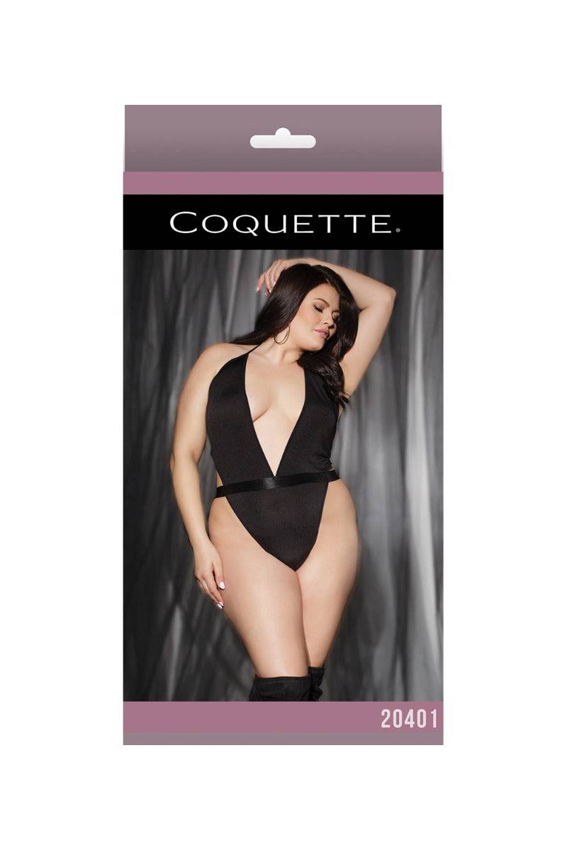 Coquette - 20401 Plus - High Cut Teddy - Black - OSXL - Stag Shop