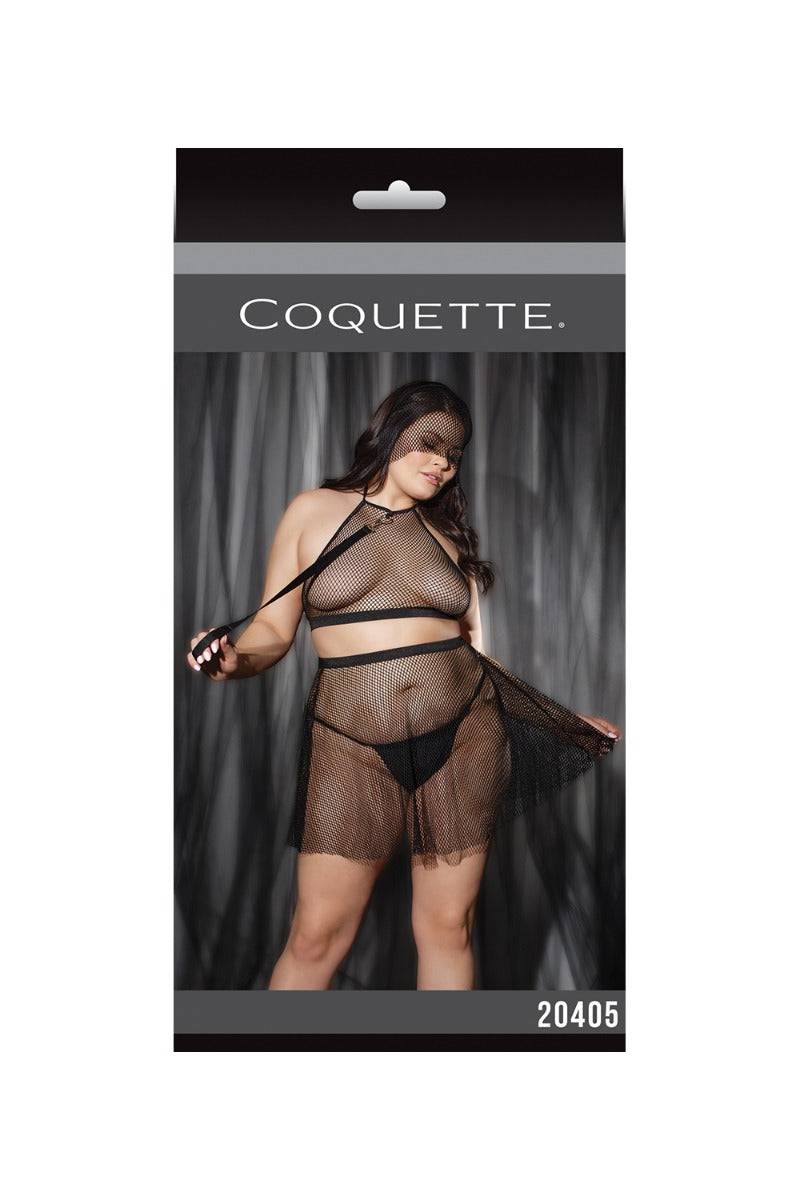 Coquette - 20405 Plus - Halter Top & Skirt Set - Black - OSXL - Stag Shop