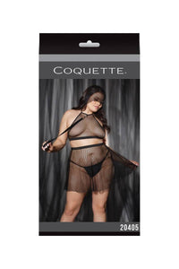Thumbnail for Coquette - 20405 Plus - Halter Top & Skirt Set - Black - OSXL - Stag Shop