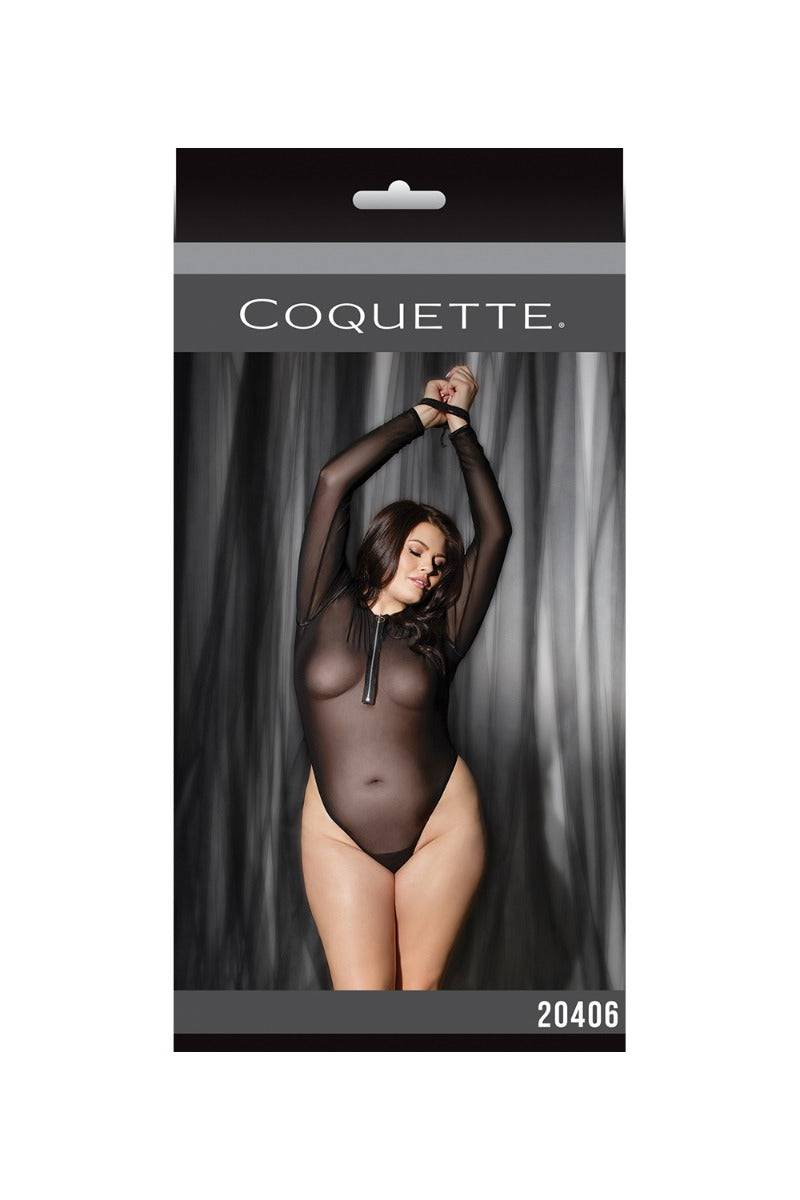Coquette - 20406 - Mesh Teddy - Black - OS - Stag Shop