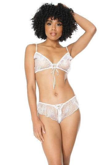 Coquette - 21102 - Bralette & Panty Set - White - OS - Stag Shop
