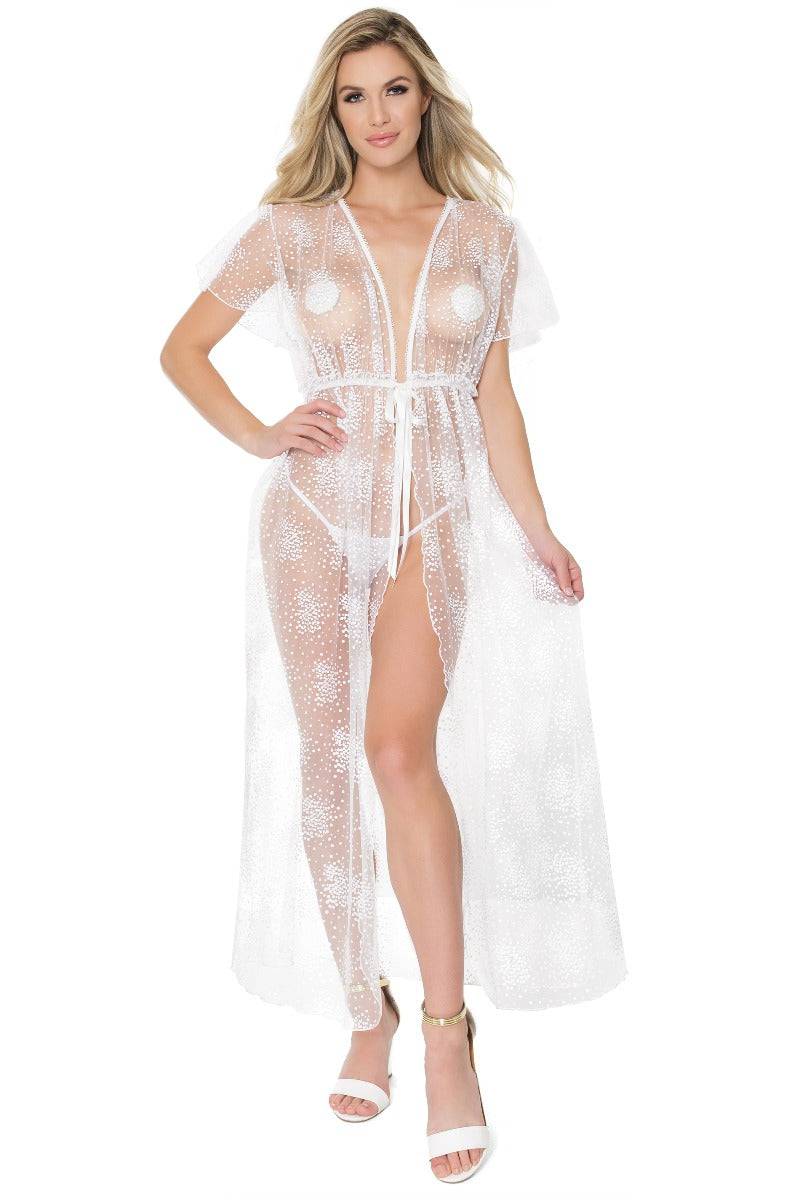 Coquette - 21103 - Long Robe - White - OS - Stag Shop