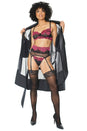 Coquette - 21127 - Bra Garter Belt & G-string Set - Black/Fuchsia - Stag Shop