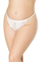 Coquette - 21132 - Crotchless Panty - White - Stag Shop
