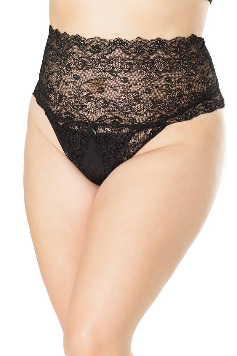 Coquette - 21134 - Crotchless Panty - Black - Stag Shop