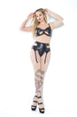 Coquette - 21226 - Bra Garter Belt & G-string - Black - Stag Shop