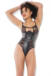 Coquette - 21227 - Crotchless Teddy - Black - Stag Shop