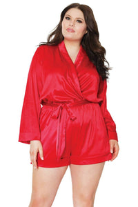 Thumbnail for Coquette - 21301 - Satin Romper - Red - OS/XL - Stag Shop