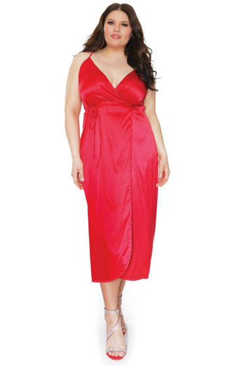 Coquette - 21302 - Satin Dress - Red - OS/XL - Stag Shop