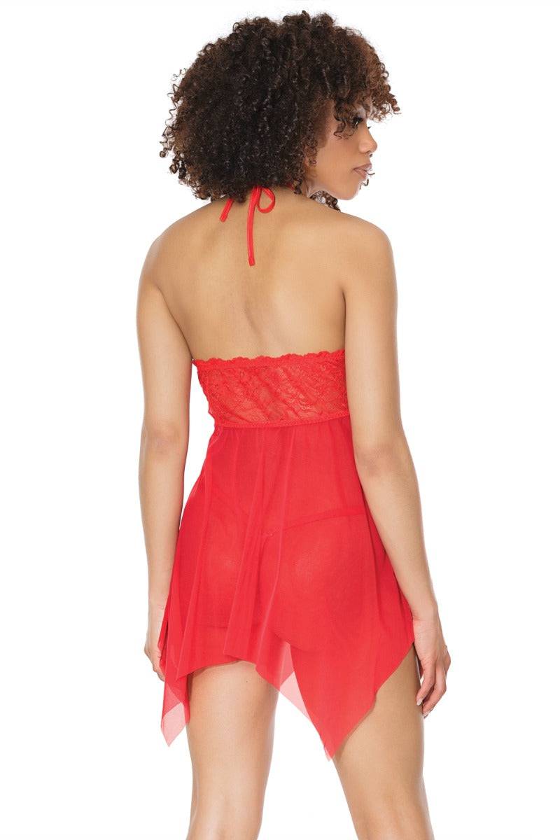 Coquette - 21305 - Halter Babydoll Set - Cranberry - OS - Stag Shop