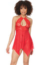 Coquette - 21305 - Halter Babydoll Set - Cranberry - OS - Stag Shop
