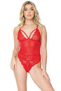 Coquette - 21306 - Crotchless Teddy - Cranberry - OS - Stag Shop