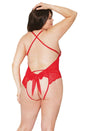 Coquette - 21306 - Crotchless Teddy - Cranberry - OS/XL - Stag Shop
