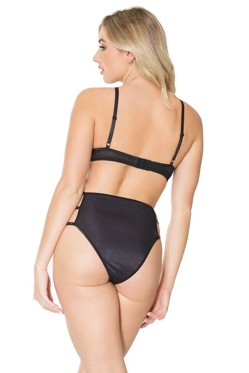 Coquette - 21310 - Bra & Panty Set - Black/Silver - Stag Shop