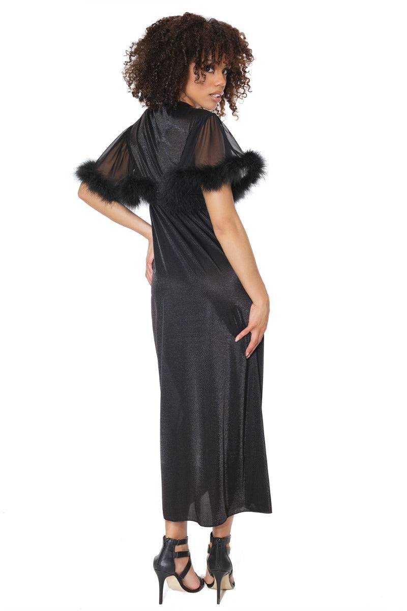 Coquette - 21313 - MARABOU ROBE - Black - OS - Stag Shop