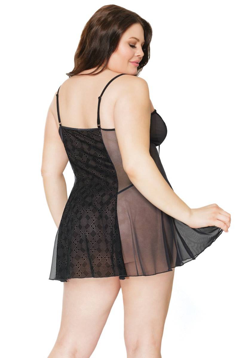 Coquette - 21319 Plus - Chemise - Black - OS/XL - Stag Shop