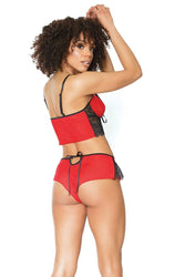 Coquette - 21321 - Cami Top & Panty Set - Red/Black - OS - Stag Shop