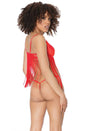 Coquette - 21329 - Fringe Bra & Panty Set - Red - Stag Shop