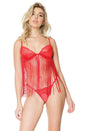Coquette - 21329 - Fringe Bra & Panty Set - Red - Stag Shop