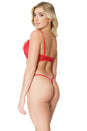 Coquette - 21330 - Marabou Bra & Panty Set - Red - Stag Shop