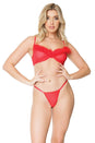 Coquette - 21330 - Marabou Bra & Panty Set - Red - Stag Shop