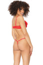 Coquette - 21330 - Marabou Bra & Panty Set - Red - Stag Shop