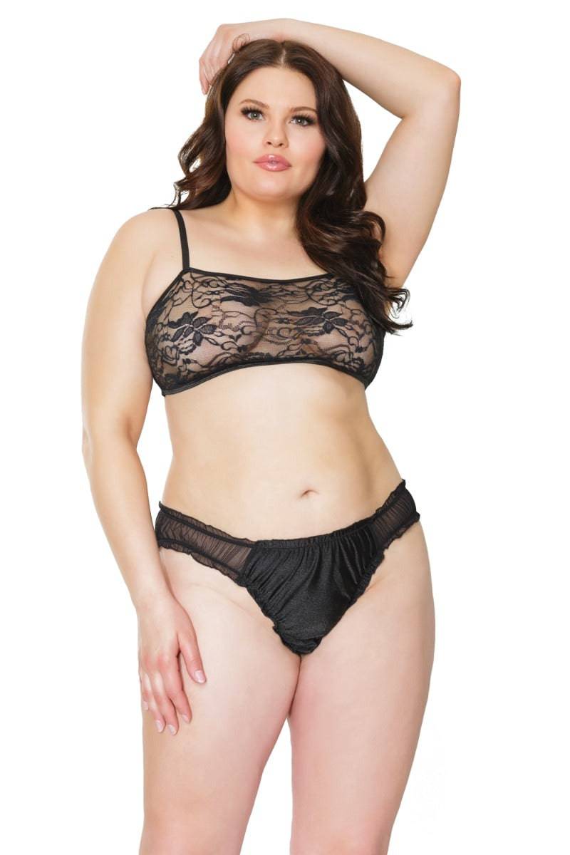 Coquette - 21332 Plus - Unisex Panty - Black - OS/XL - Stag Shop