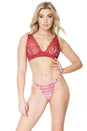 Coquette - 21333 - Festive Thong - RedWhite - Stag Shop