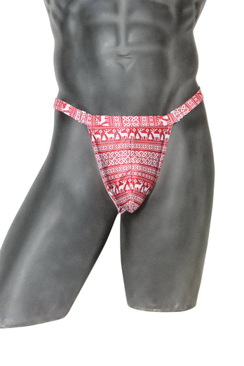 Coquette - 21334 - Men's Festive Thong - RedWhite - Stag Shop