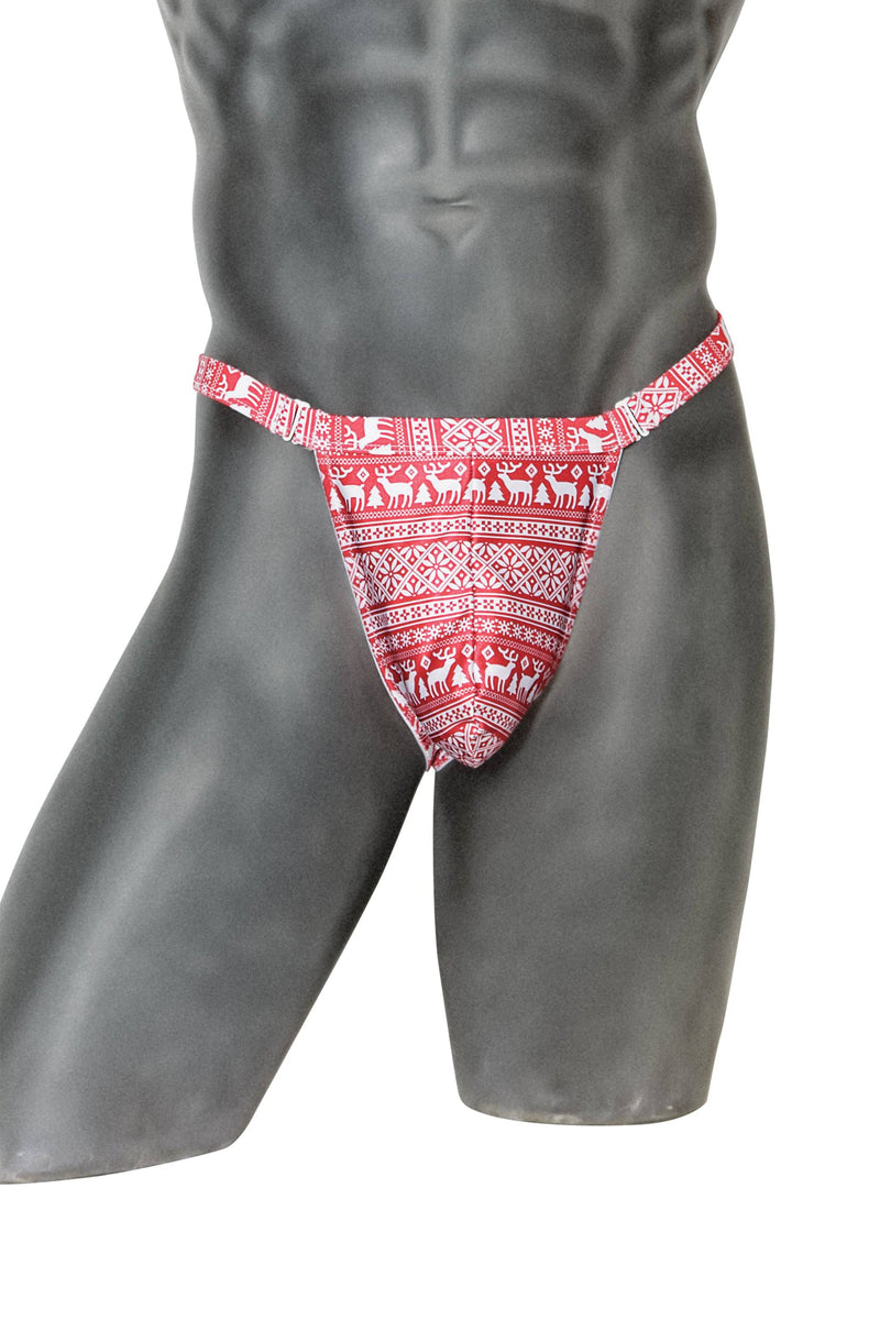 Coquette - 21334 - Men's Festive Thong - RedWhite - Stag Shop