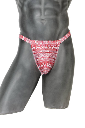 Coquette - 21334 - Men's Festive Thong - RedWhite - Stag Shop