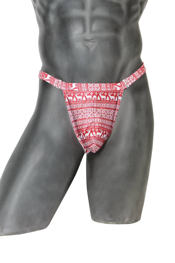 Coquette - 21334 - Men's Festive Thong - RedWhite - Stag Shop