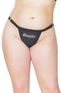 Coquette - 21335 Plus - Naughty Thong - Black - OS/XL - Stag Shop