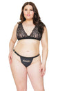 Coquette - 21335 Plus - Naughty Thong - Black - OS/XL - Stag Shop