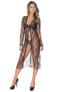 Coquette - 21405 - Robe & G-string  Set - Black - OS - Stag Shop
