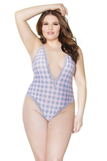 Coquette - 21502 Plus - Teddy - Grey/Pink - OS/XL - Stag Shop