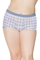 Coquette - 21504 Plus - Unisex Short - Grey/Pink - OS/XL - Stag Shop